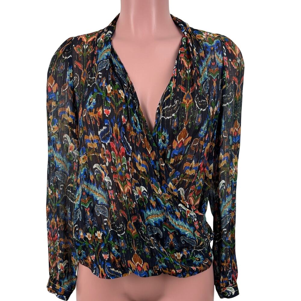 Sezane Abelia Blouse Multicolor paisley floral 34 (US 2) feminine romantic